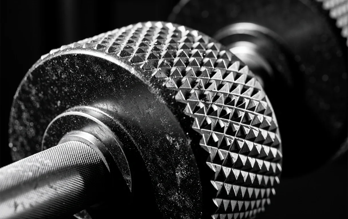 Steel knurling detail